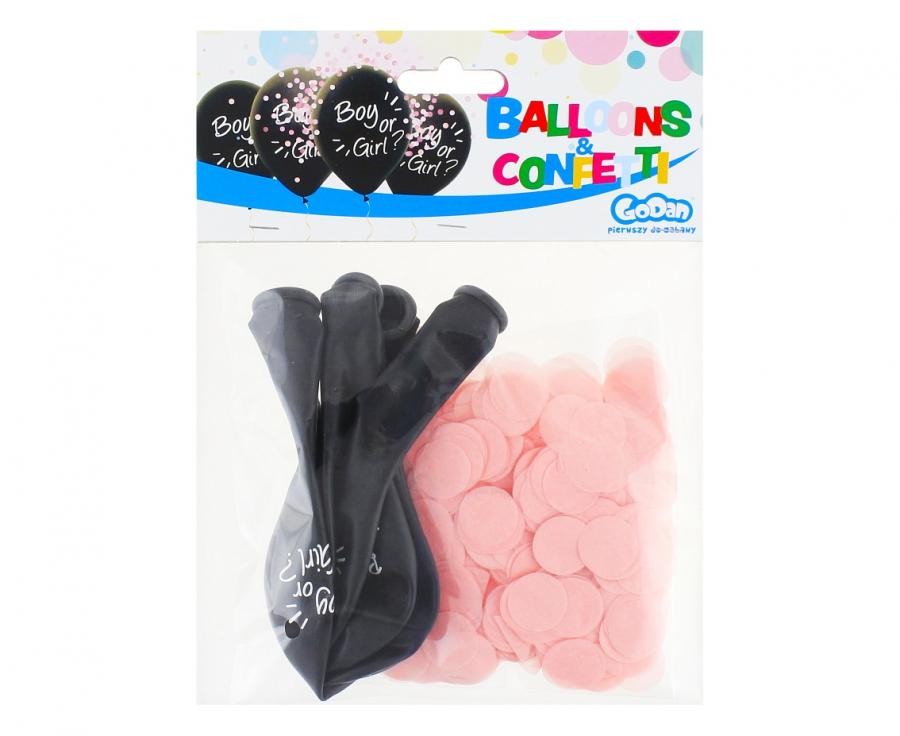 Zēna vai meitenes rozā konfeti pildīti baloni, 4 gab. 12 collas (30 cm)