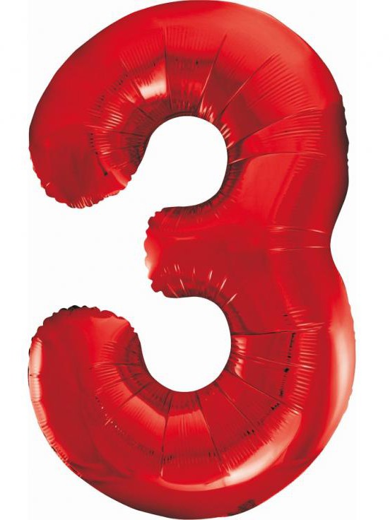 Folijas balons "Cipars 3", 85 cm