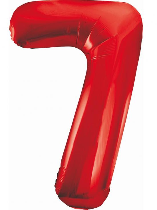 Folijas balons "Sarkans cipars 7", 85 cm
