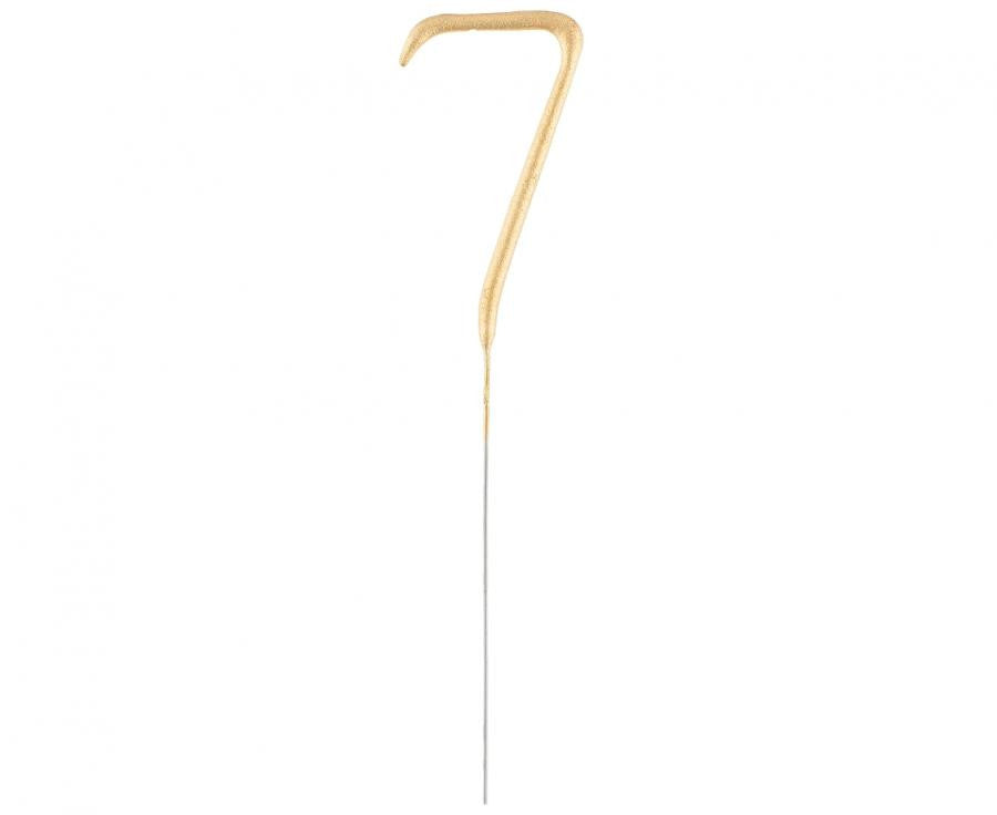 Zelta zelta dzirkstošā glāze ar numuru 7, 17 cm