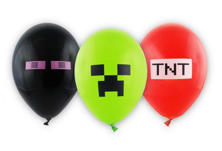 Minecraft TNT ballītes baloni, 6 gab., 12 collas (30 cm)