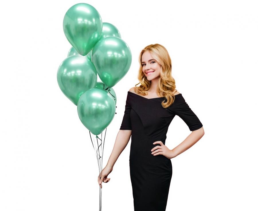Platīna zaļa krāsa, zaļi baloni, 7 gab. 12 collas (30 cm)