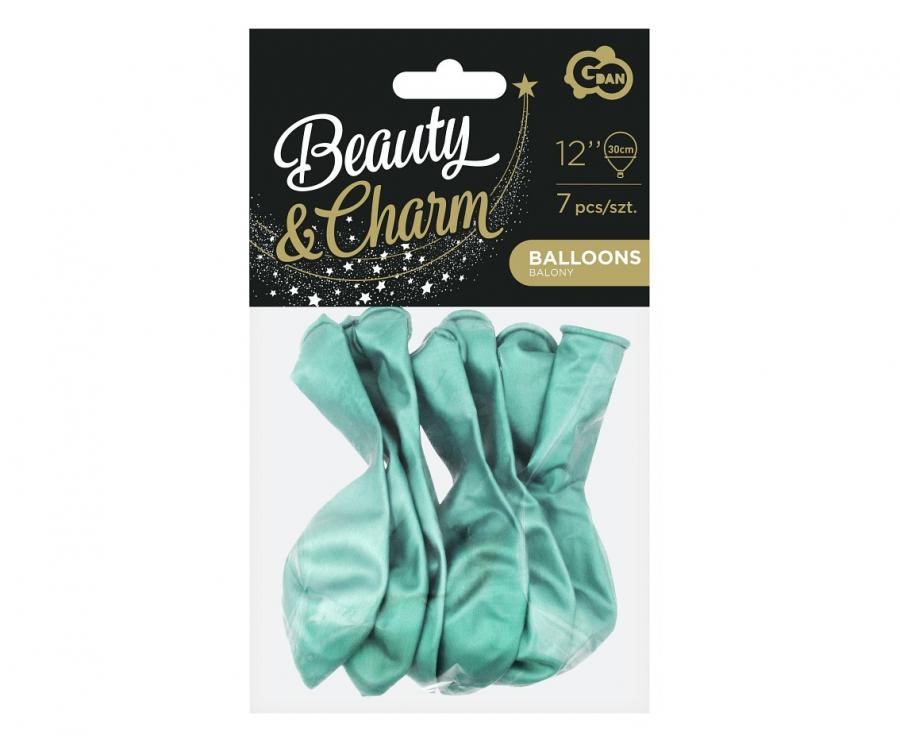 Platīna zaļa krāsa, zaļi baloni, 7 gab. 12 collas (30 cm)