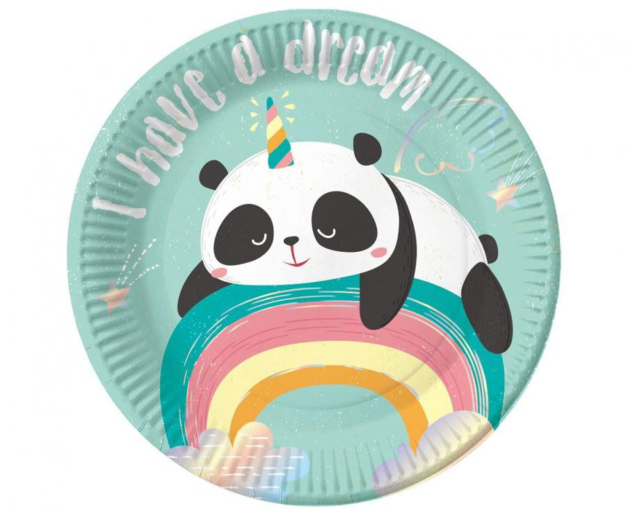 Panda Sapņaini papīra šķīvji 6 gab. 18 cm