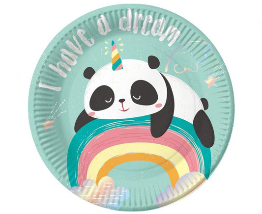 Panda Sapņaini papīra šķīvji 6 gab. 18 cm