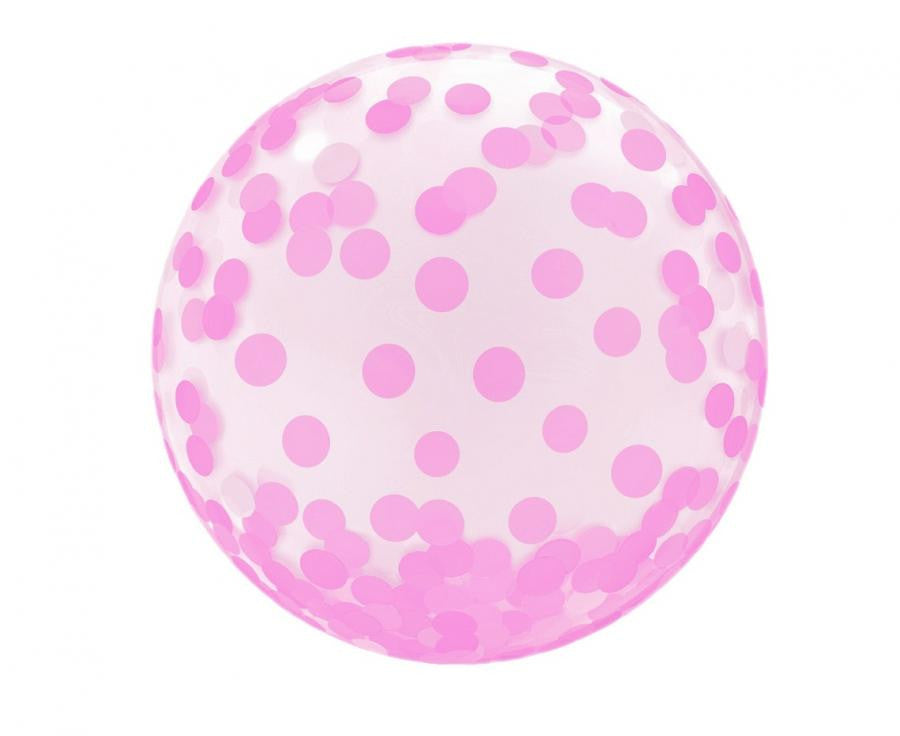 Folijas balons "Baby Pink Dots Aqua" ar sfēru, 46 cm