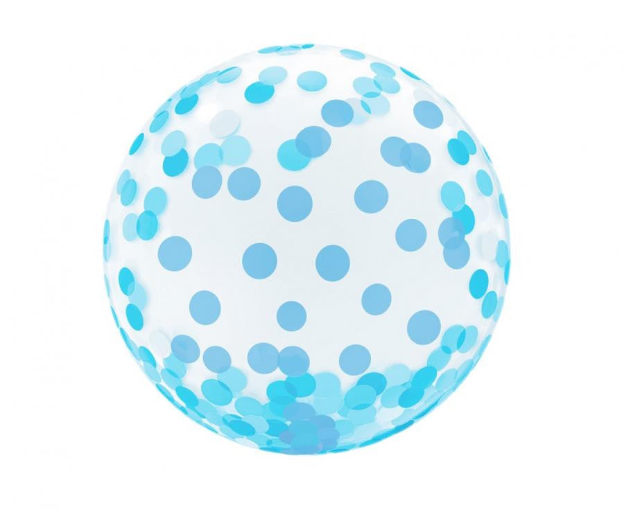 Folijas balons "Baby Blue Dots Aqua" ar sfēru, 46 cm