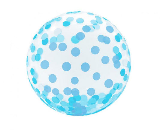 Folijas balons "Baby Blue Dots Aqua" ar sfēru, 46 cm