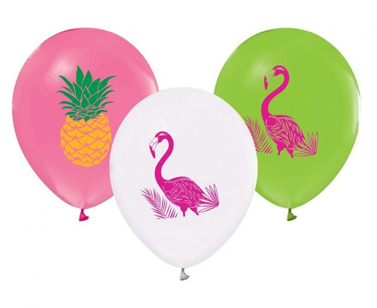 Flamingo vasaras baloni, 5 gab. 12 collas (30 cm)