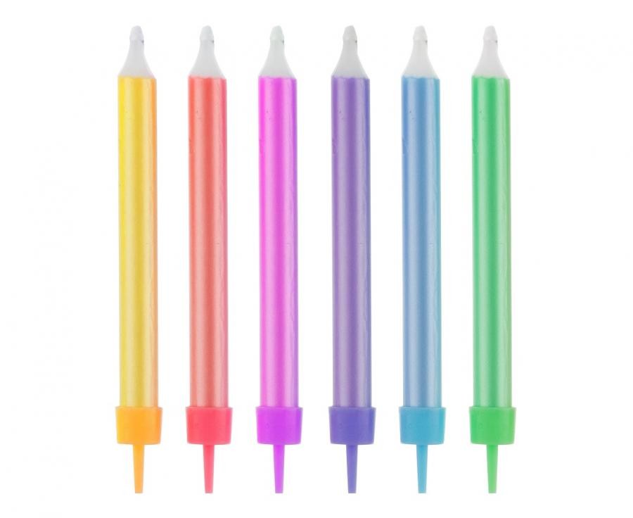 Colour Jumbo krāsainu kūkas sveču komplekts, 12 gab.