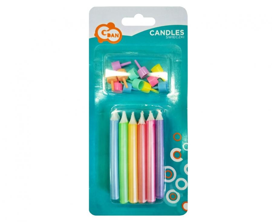 Colour Jumbo krāsainu kūkas sveču komplekts, 12 gab.