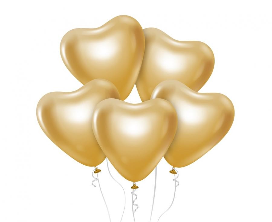 Mīlestības platīna zelta sirds baloni, 6 gab. 12 collas (30 cm)