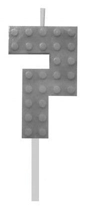 Blocks Grey Blocks Block 7 Pelēka dzimšanas dienas svece, skaitļa svece