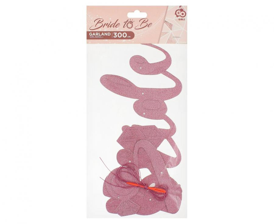 Vecmeitu ballītes līgavas rozā papīra baneris 3 m
