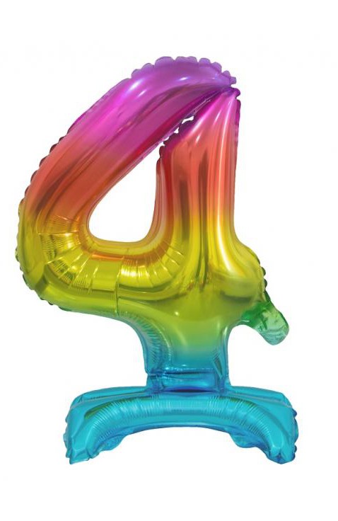 Folijas balons ar cipariem "Cipars 4" 38 cm, krāsains