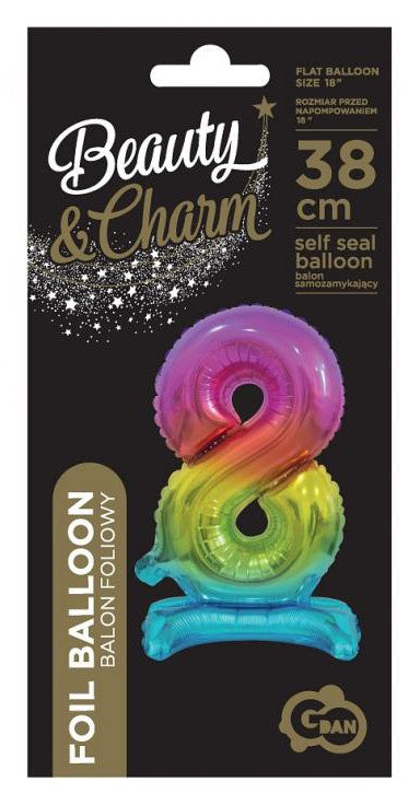 Folijas balons ar statīvu "Cipars 8", 38 cm