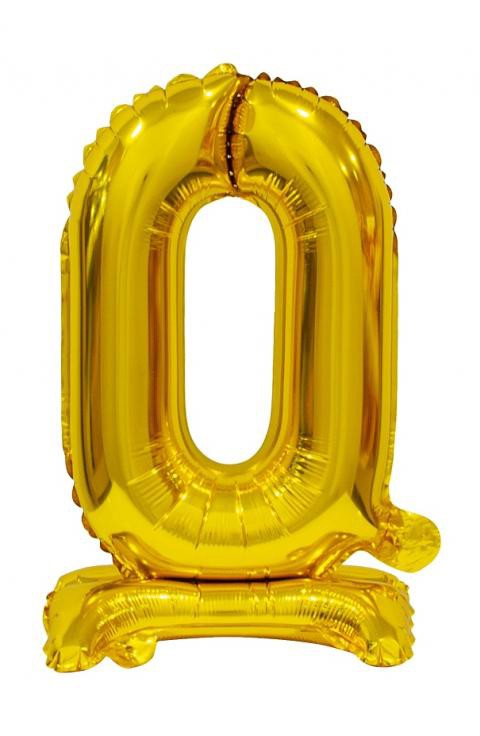 Folijas balons "Cipars B&C" ar pamatni, 38 cm, zelta krāsā