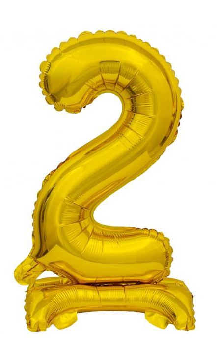 Folijas balons "Cipars B&C Gold" ar pamatni, 38 cm