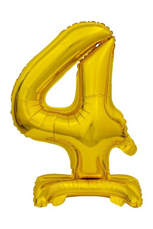 Folijas balons "Cipars B&C" ar zelta un pamatni, 38 cm, zelta krāsā