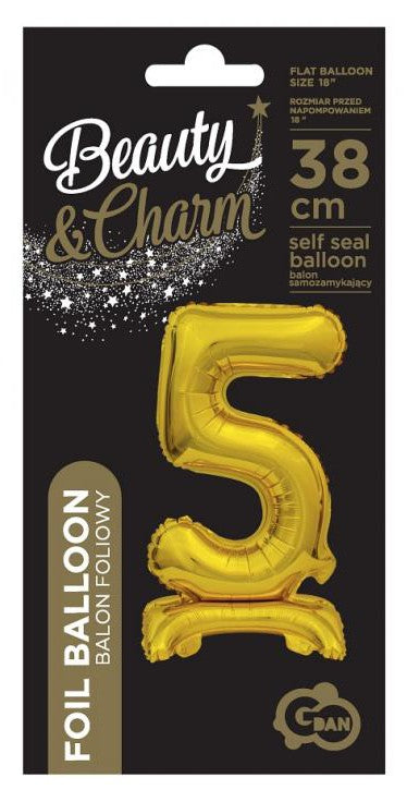 Folijas balons "Cipars B&C Gold", 38 cm, zelta krāsā, zelta krāsā