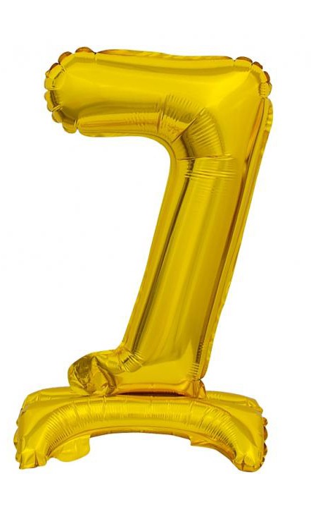 Folijas balons "Cipars B&C Gold", miniatūrs cipars 7, 38 cm