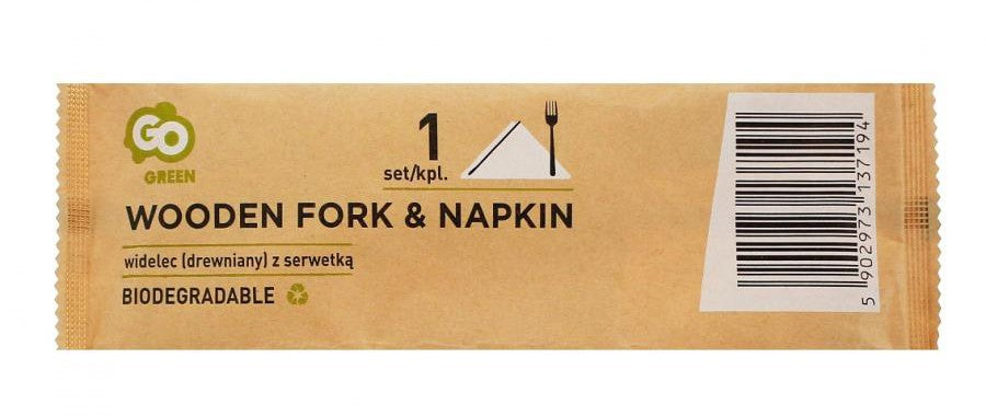 Koka dakšiņa ballītei ar salveti
