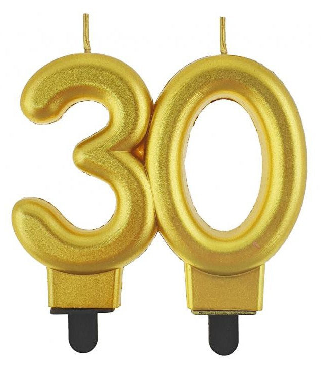 Krāsa Zelta 30. dzimšanas dienas svece, Skaitļu svece