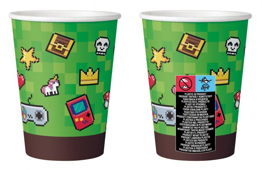 Gamer Game papīra krūzīšu komplekts, 6 gab., 200 ml