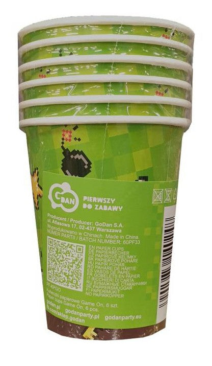 Gamer Game papīra krūzīšu komplekts, 6 gab., 200 ml