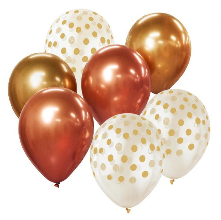 Krāsu zelta-vara balonu komplekts, 7 gab. 12 collas (30 cm)