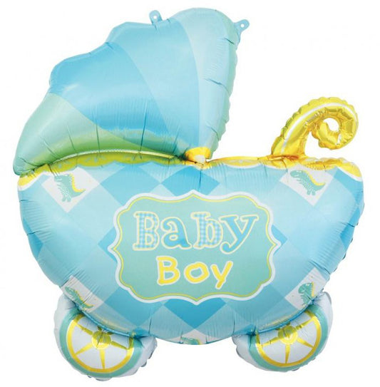 Folijas balons "Bērnu ratiņi", 60 cm, zils, zils, bērnu ratiņi
