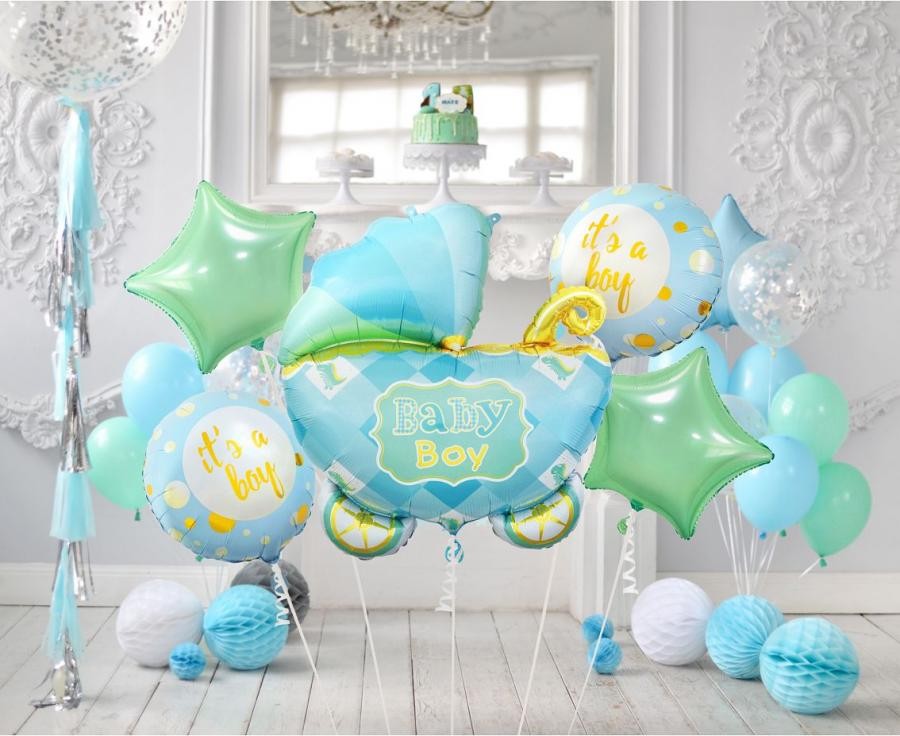 Folijas balonu komplekts "Dzimšanas dienas karietes" - 5 gabali