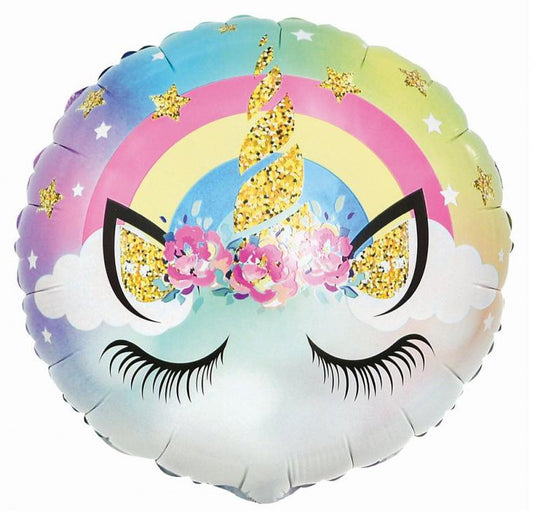 Folijas balons "Vienradzis" pasteļtoņos, 36 cm