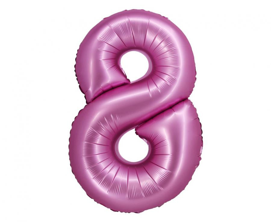 Folijas balons "Cipars 8" satīna rozā krāsā, 76 cm