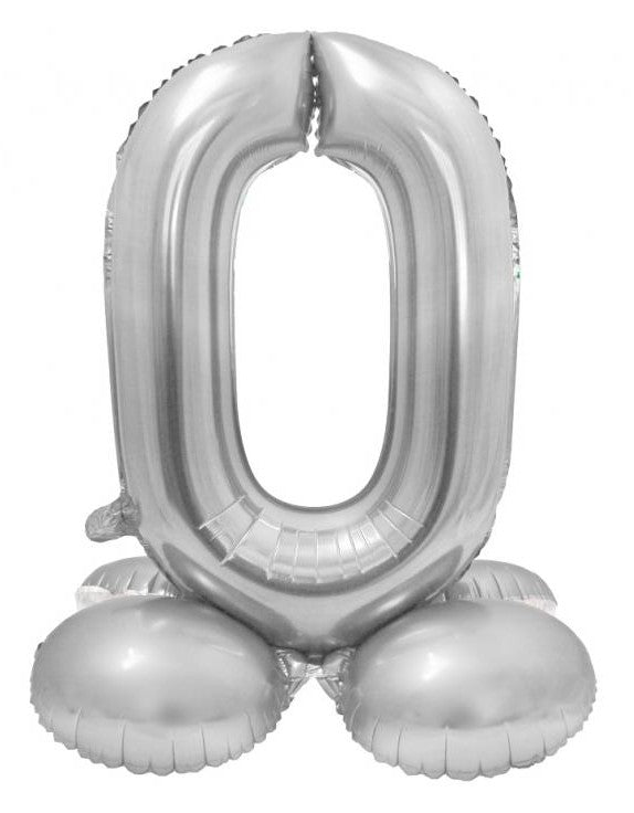 Folijas balons "Cipars 0" ar statīva pamatni, 72 cm