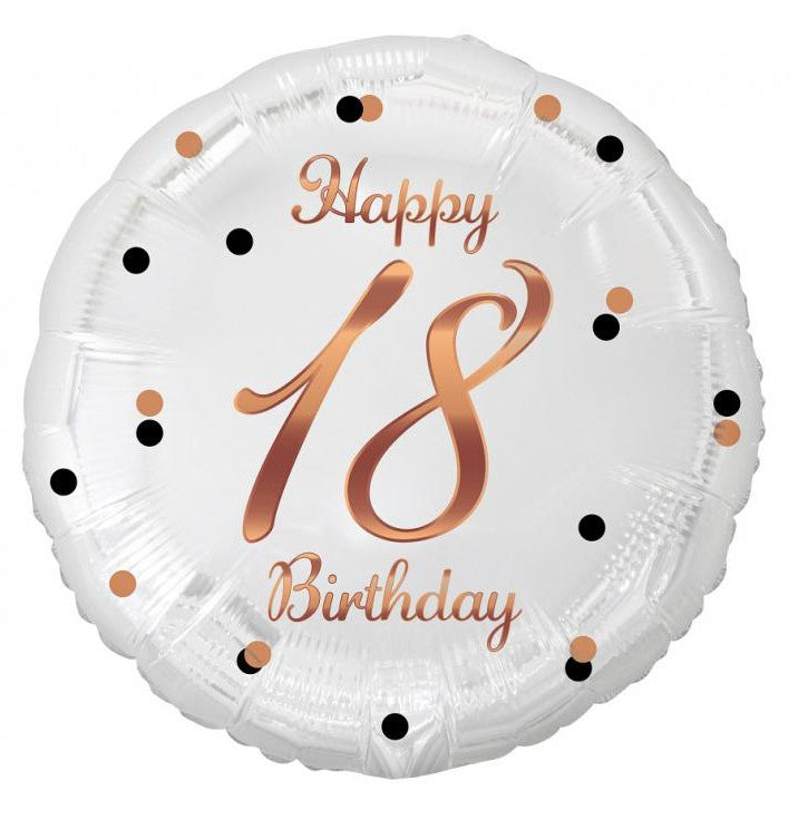 Daudz laimes dzimšanas dienā B&C balts 18 collu folijas balons 36 cm