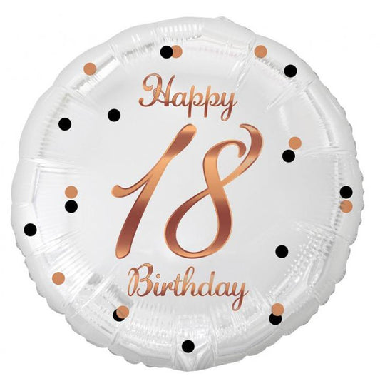 Daudz laimes dzimšanas dienā B&C balts 18 collu folijas balons 36 cm