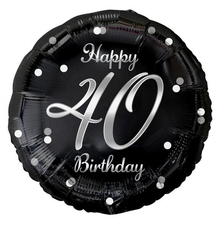 Daudz laimes dzimšanas dienā B&C sudraba folijas balons "Dzimšanas diena", 40 gab., 36 cm