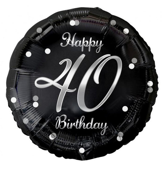 Daudz laimes dzimšanas dienā B&C sudraba folijas balons "Dzimšanas diena", 40 gab., 36 cm