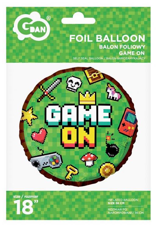 Folijas balons "Gamer Game On" 45 cm