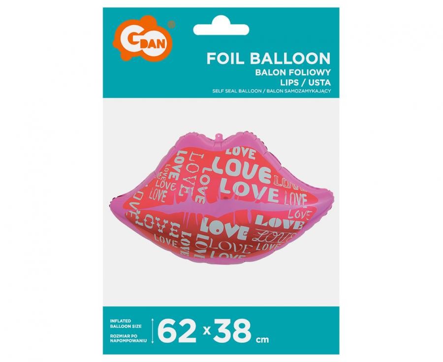 Folijas balons "Mīlestība un lūpas" 62 cm