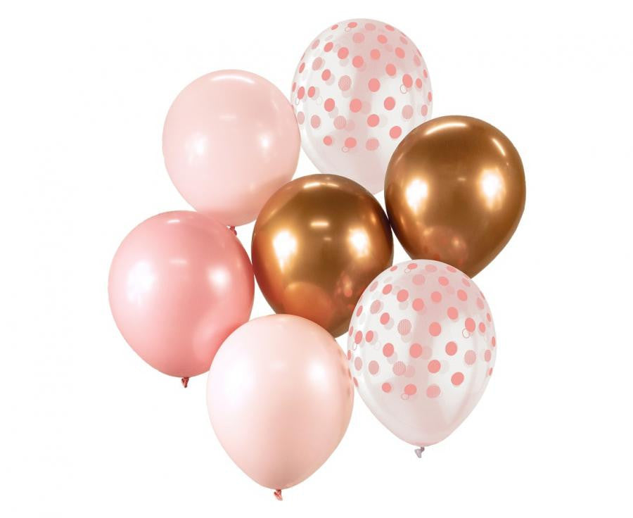 Rozā-vara balonu komplekts (7 gab.), 30 cm (12 collas)