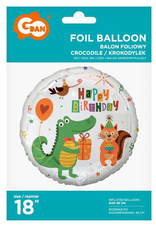 Daudz laimes dzimšanas dienā Krokodils Krokodils Daudz laimes dzimšanas dienā folijas balons 36 cm