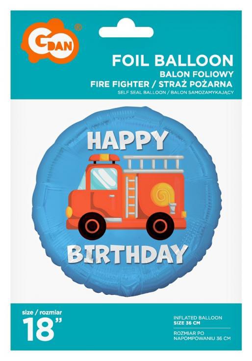 Folijas balons "Ugunsdzēsējs", 36 cm, dzimšanas dienas dāvana