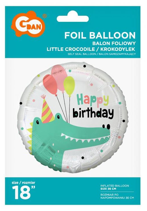 Daudz laimes dzimšanas dienā Krokodils Krokodils Daudz laimes dzimšanas dienā folijas balons 36 cm