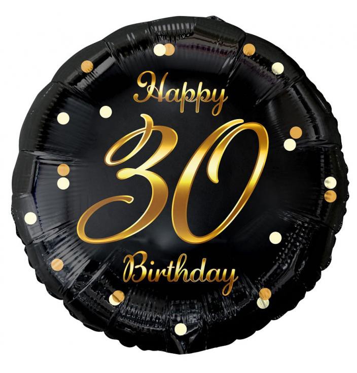 Daudz laimes dzimšanas dienā B&C zelta folijas balons "Daudz laimes dzimšanas dienā", 30 cm
