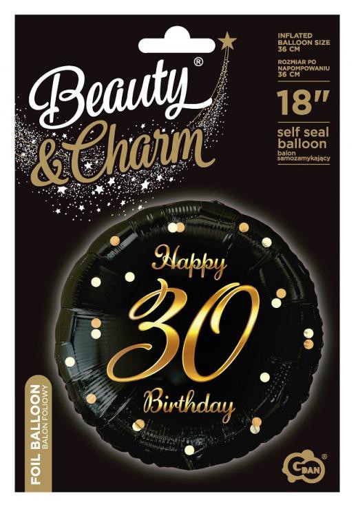 Daudz laimes dzimšanas dienā B&C zelta folijas balons "Daudz laimes dzimšanas dienā", 30 cm