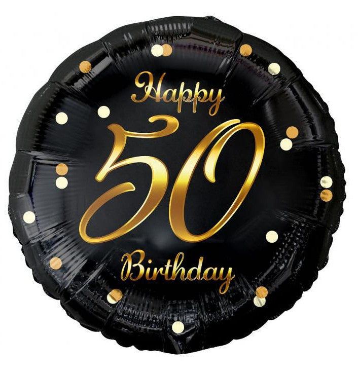 Daudz laimes dzimšanas dienā B&C zelta folijas balons "Daudz laimes dzimšanas dienā", 36 cm
