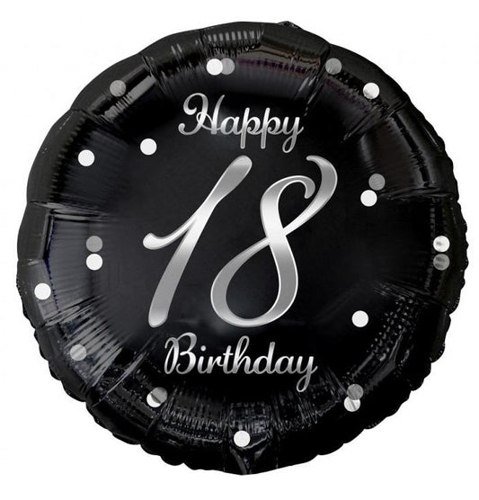 Daudz laimes dzimšanas dienā B&C sudraba folijas balons "Daudz laimes dzimšanas dienā" 18 cm