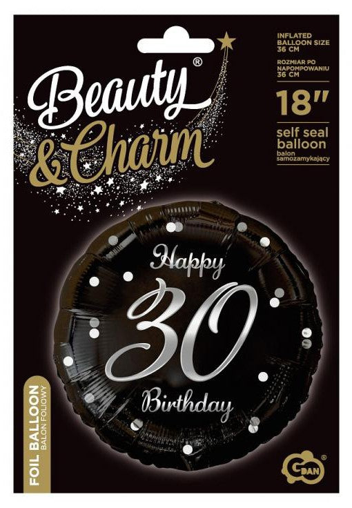 Daudz laimes dzimšanas dienā B&C sudraba folijas balons "Dzimšanas diena", 30 cm